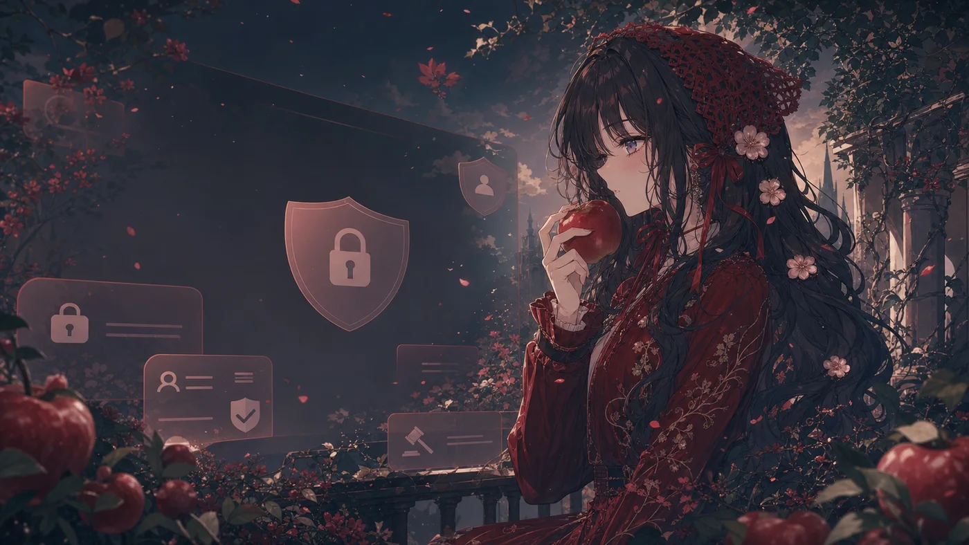Waguri Discord dashboard illustration for anti-nuke protection and server security controls